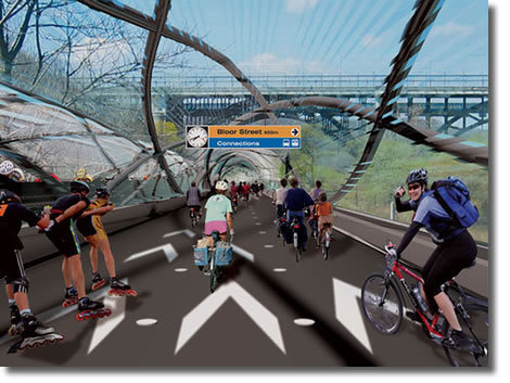 Движение по крытым велодорожкам Velo-City